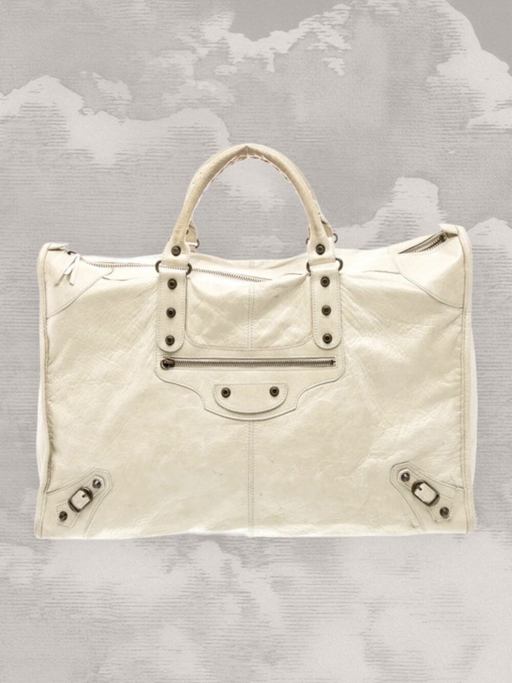 BALENCIAGA Weekender City Work Leather Motocross Classic Voyage Off White Y2K